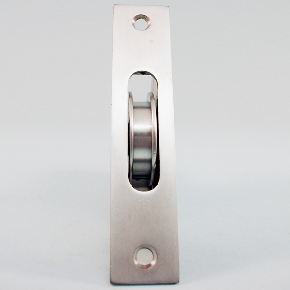 THD191/SCP • Satin Chrome • Square • Sash Pulley With Steel Body and 44mm [1¾] Brass Pulley